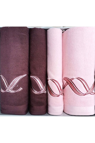 Özdilek Pink Wave Best Set Hamam Takımı Bordo-pembe Çok Renkli