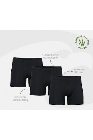 6 Adet Şahin Erkek Bambu Boxer 70059 Beyaz