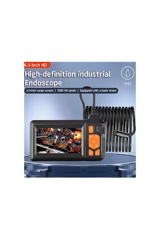 Vtn-008 Ekranlı Çift Kameralı 10 Mt Sert Kablo Yılan Endoskop Kamera 8 Mm 4.3 Inc Evimdeyokyok