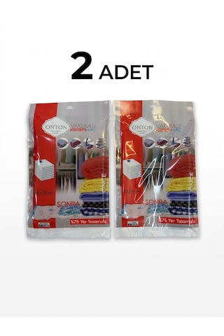 2 Adet 50x70 Cm Vakumlu Poşet - %75 Yer Tasarruflu Kıyafet Ve Tekstil Vakumlu Hurç Seti