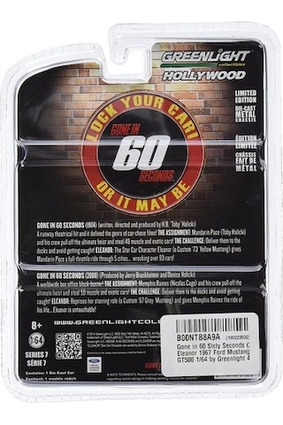 Greenlight Eleanor 60 Saniye 1967 Mustang 1:64 Model Araba