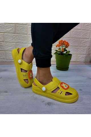 Da-ye 1001 P Sarı Önü Kapalı Yumuşacık Kaydırmaz Sandalet & Terlik Sarı