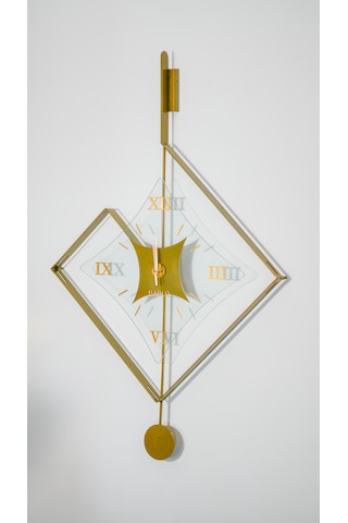 Eksen Gold Klasik Bablo Premium Duvar Saatleri Gold
