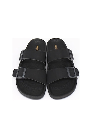 Nesil Shoes Bnt 53001 Siyah Anatomik Tokalı Erkek Terlik Siyah
