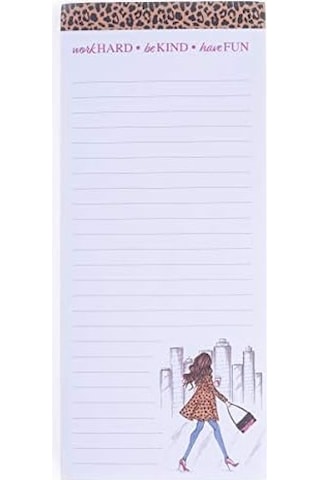 Manyetik Not Defteri - Leopar Moda Kız Bakkal Ve Alışveriş Listesi - Eğlenceli Dekoratif Yapılacaklar Listesi - Mükemmel Ev Isınma leri - 100 Yırtık Yaprak 4" X 9" X.5"