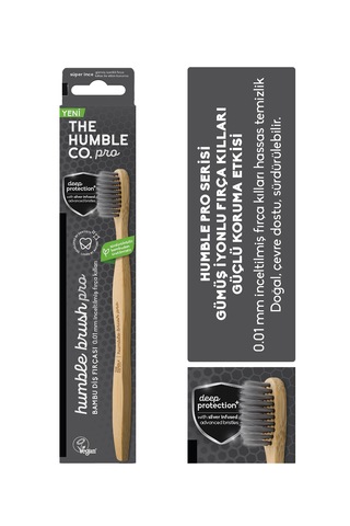 Humble Brush Pro Line Silver Infused Adult Soft Yetişkin Bambu Diş Fırçası Pro Serisi - Siyah