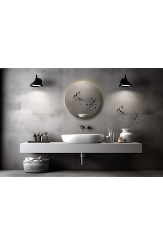 Banyo Dolabı Aynalı Dokunmatik Ledli Flora Suny Antrasit