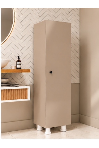 Elox Banyo Dolabı Raflı,balkon Dolabı,mutfak Dolabı Çok Amaçlı Dolap Krem