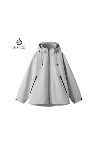 Su Geçirmez Ve Rüzgar Geçirmez Polar Sıcak Dış Mekan Erkek Ceketi Gri