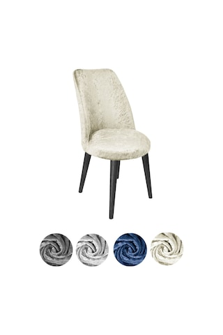 Upmall Kadife Oval Sandalye Kılıfı,sandalye Örtüsü Krem 6 Adet