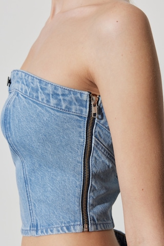 Wrangler Regular Fit Normal Kesim Askılı Açık Mavi Jean Crop Bluz