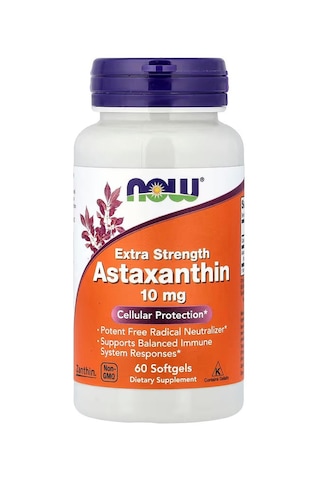 Now Foods Astaxanthin Antioxidants Immune System 10 Mg 60 Softgels