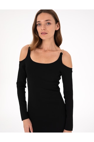 Pierre Cardin Kadın Siyah Elbise Triko 50290603-vr046 Siyah