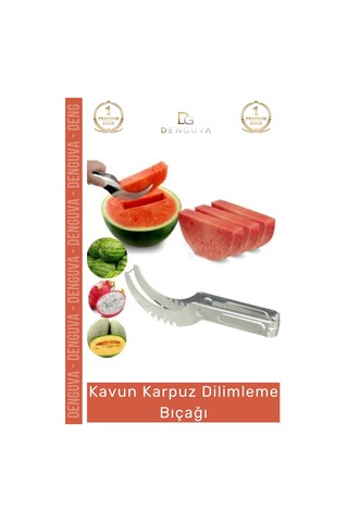 Dilimlemebıçağı Paslanmaz Çelik Mutfak Servis Sunum Pratik Meyve Kesici Kavun Karpuz Dilimleme Bıça Çok Renkli