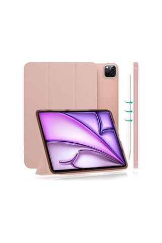 Apple Uyumlu iPad  Air 13" M3 2025 / M2 2024 Kılıf Kapaklı Smart Standlı Uyku Modlu Akıllı Case Yeşil