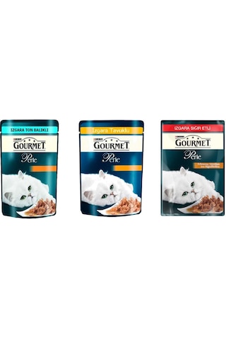 Purina Gourmet Perle Izgara Karışık Çeşitli Pouch Yetişkin Kedi Yaş Maması 24 x 85 G