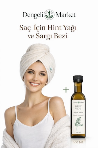 Saç İçin Hint Yağı Sargı Bezi +100 Ml Hint Yağı Hexansız