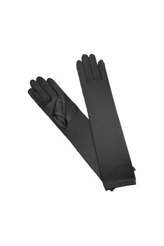 Uzun Boy Parlak Esnek Likralı Eldiven 40 Cm - 1 Çift - Siyah Çok Renkli