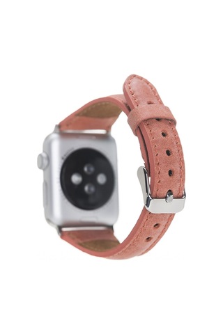 Bouletta Apple Uyumlu  Watch Ince Deri Kordon 38-40-41 MM Mercan