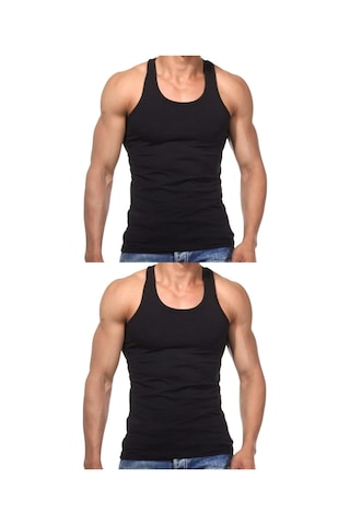 2 Adet Erkek Slim Fit Likralı Penye Sporcu Rambo Atleti 001