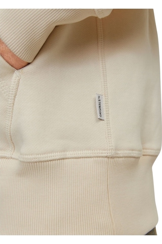 Jack & Jones Erkek Kapüsonlu Gögüs Logo Baskili Sweatshirt Beyaz