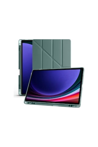 Samsung Galaxy Tab S10 Plus X820 12.4 Uyumlu Darbe Korumalı Kalemlikli Smart Cover Kılıf Kapaklı Kılıf