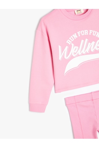 Koton Sweatshirt Ve Şort Seti İkili Pamuklu Pembe 4skg10180ak Pembe