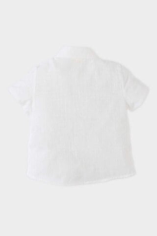 DeFacto Erkek Bebek Flamlı Poplin Kısa Kollu Gömlek E7749A525SMWT32 Beyaz