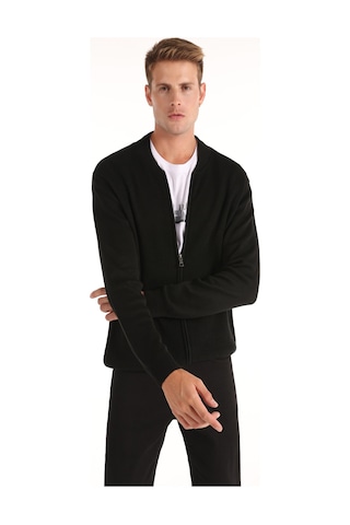 Colins Regular Fit Fermuarlı Triko Siyah Erkek Hırka Cl1064848 Siyah