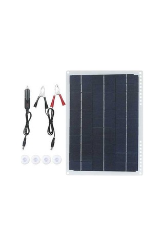 Besthome1 12v 20w Portable Güneş Paneli - Çift Usb Type-c Dc Portları İle Araç Şarj Cihazı, Ip65 Su Geçirmez Tekli Paket