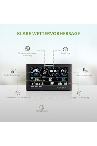 Tr 7002586 Dış Mekan Sensörlü Kablosuz Hava İstasyonu Clearview Hava Merkezi, Wifi Ve Rüzgar, Nem, Sıcaklık, Ya Genel
