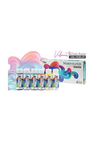 E&d Art Marvelous 6x60ml Akrilik Boya Canlı Renkler Set / Ed.5526
