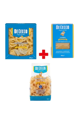 De Cecco 3'lü Paket - Tagliatelle - Lazanya - Calamarata