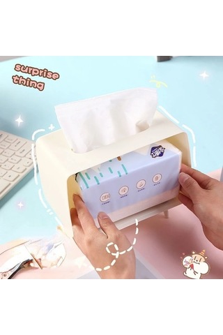 Createtech Beyaz-kore İns Yaratıcı Sevimli Kız Kalp Sevimli Tv Modeli Cep Telefonu Standı Masaüstü Çekmece Kağıt Havlu Kutusu Doku Kutuları Peçete Tutucu Beyaz