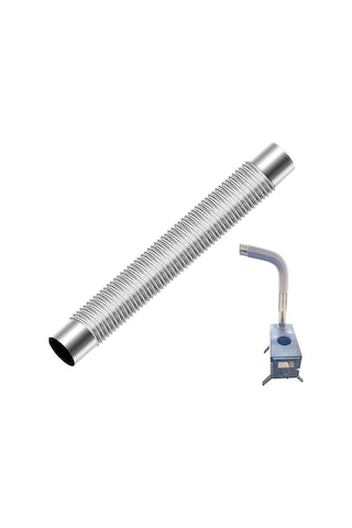 Pazly 19.7 2.4in Paslanmaz Çelik Odun Soba Borusu, Yüksek Sıcaklığa Dayanıklı, Kamp Ve Ev Kullanımı