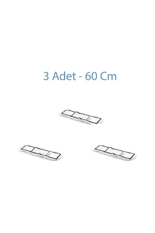 Cod-ex Nemli Palet Yedek Mop Paspas Başlığı Bezi Beyaz 3'lü 60 CM