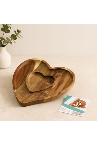 Ahşap Bambu Servis Tepsisi 2 Bölmeli Model 20x19.5x1.5 Cm Diğer