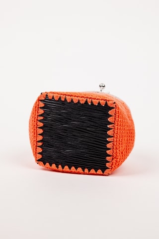 Fabric Craft Bag Bozuk Para Cüzdanı Merserize Pamuk Klipsli Örgü Turuncu