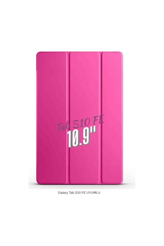 Galaxy Tab S10 Fe Uyumlu 10.9" Katlanabilen Standlı Smart Cover Akıllı Tablet Kılıfı Kapaklı Kılıf ROSE GOLD