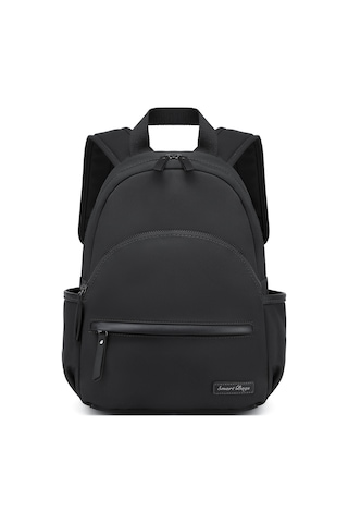 Smart Bags Siyah Twill Dimi Kumaş Orta Boy Günlük Kadın Sırt Çantası