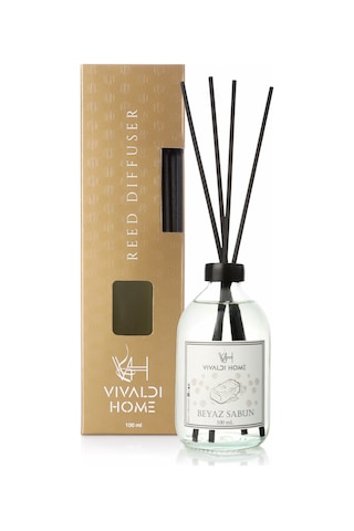 Vivaldi Home Beyaz Sabun Çubuklu Oda Kokusu Esansiyel Uçucu Yağ 100 ML