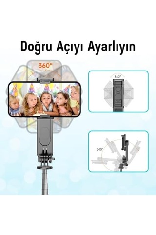 Infomax Led Işıklı Selfie Çubuğu & Tripod 111 Cm Uzatılabilir, 360 Döner Telefon Tutucu, Çıkarılabilir Bluetooth Kumanda, 3 Renk Modu & 9 Parlaklık Seviyesi, Apple Ve Android İle Uyumlu