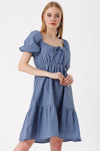 Bigdart 2351 Kloş Poplin Elbise - İndigo 001