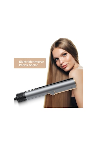 Polosmart Psc102 Dijital Ekranlı 2 Kademeli Negatif İyon Hava Üflemeli Saç Düzleştirici 1200w Gri