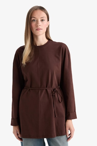 Defacto Loose Fit Bisiklet Yaka Uzun Kollu Tunik F4850ax25aubn341 Kahve