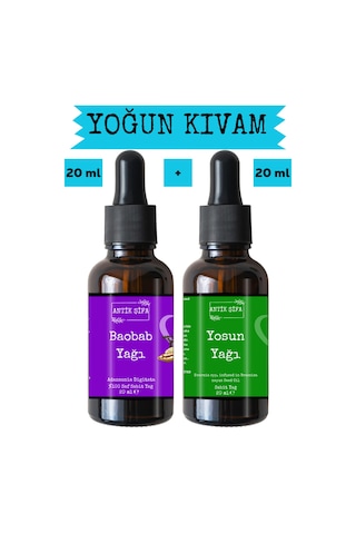 Baobab Yağı Ve Yosun Yağı 20ml + 20ml - Yüz Yogası İçin Yağ Seti 20 ML