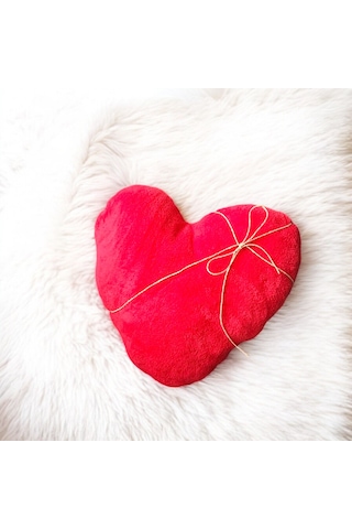 Sevgililer Günü Kırmızı Kalp Yastık 38x38