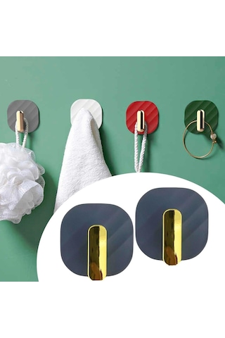 Buffer 2li Yapışkanlı Retro Askılık Dolap Kapak Kulpu Gri Pratik