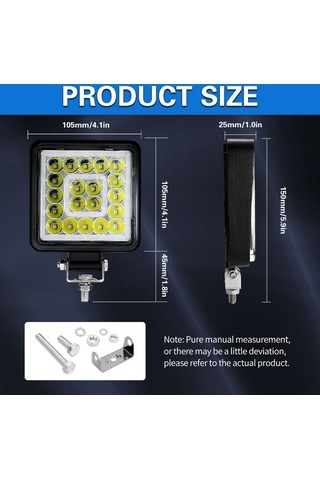 Pazly Siyah 2'li 4 Inç Led Çalışma Işığı Çubukları 160w 16000lm Model K22259b-1