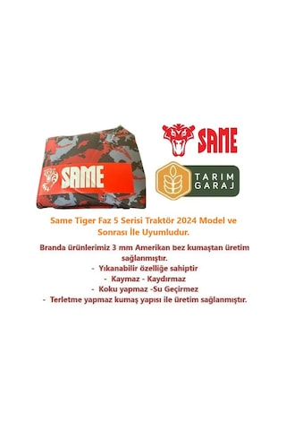 Same Tiger Faz 5 Serisi Traktör Kılıfı Branda 2024 Ve Sonrası - Kaporta Kılıfı Ve Koltuk Kılıfı